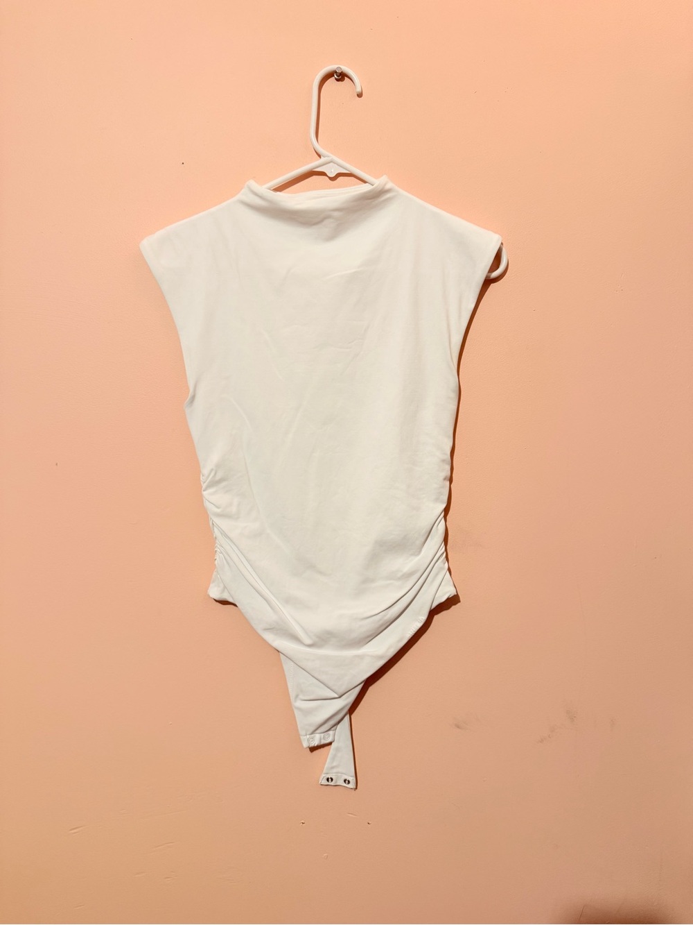 Aritzia White Sleeveless Mock Neck Bodysuit